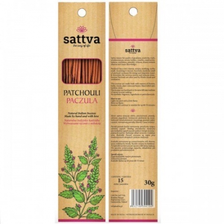 SATTVA AYURVEDA Kadzidełka INCENSE PATCHOULI 30G PACZULA